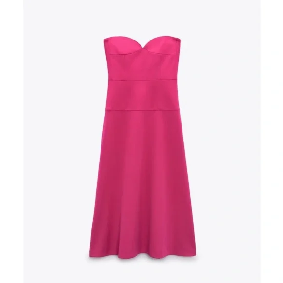 ZARA Midi Bustier Dress - Picture 9 of 9